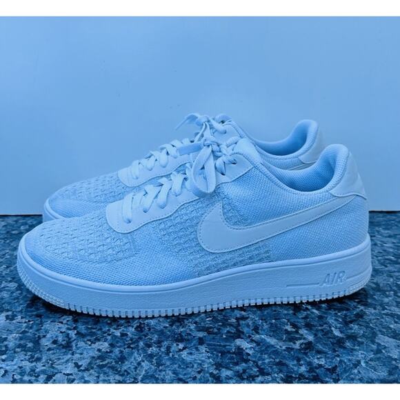 Nike Air Force 1 One Flyknit 2.0 Low Pure Platinum White Knit Men’s Size 12.5 main image 5